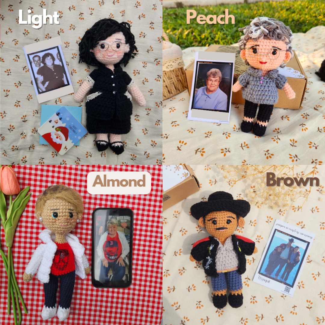 Tranquil - Muñecos de ganchillo personalizados para parejas con tarjeta fotográfica
