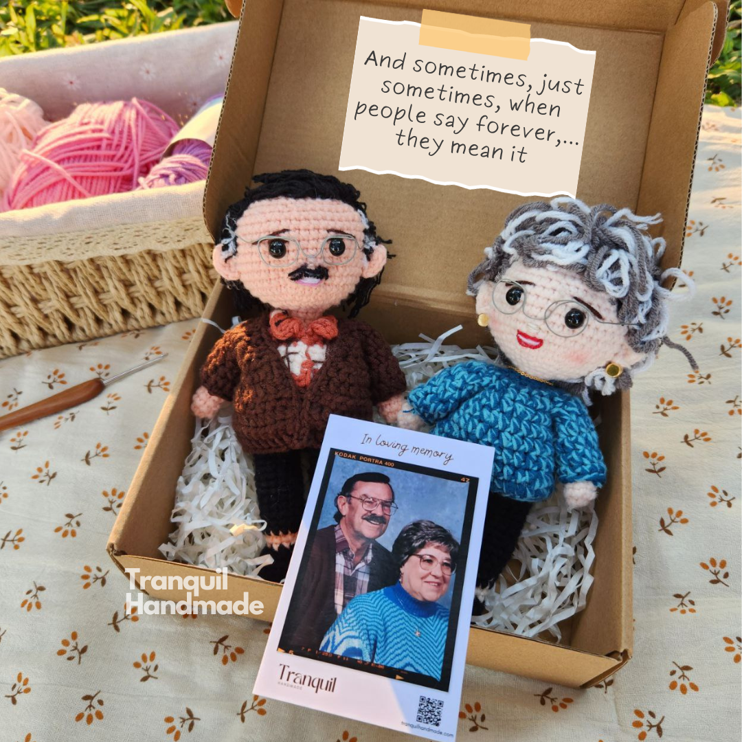 Tranquil - Personalized Couple Crochet Dolls with Photo Card