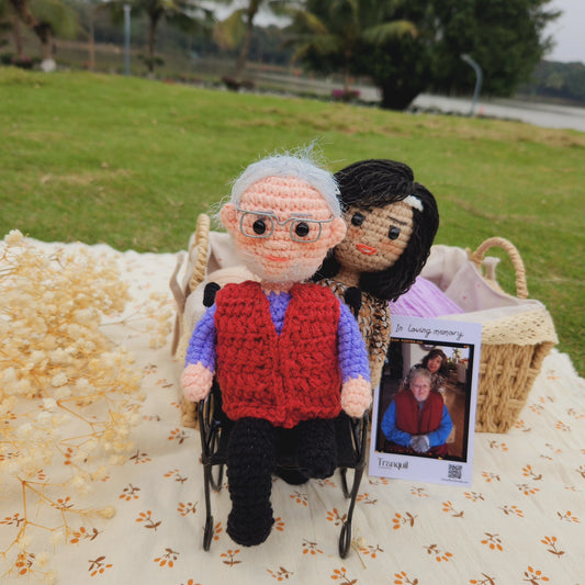 Wheelchair for Crochet Doll (Not include a Doll)